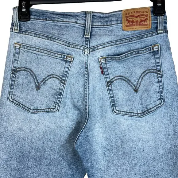 Levi's SZ 30 Wedgie Straight Jeans Hi-Rise Distressed Button-Fly Stretch Pockets - Picture 5 of 13